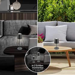 Brilo Akku Tischleuchte Kiki Touch Dimmbar 12 x 36 cm Anthrazit günstig online kaufen