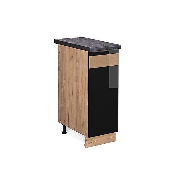 Vicco Apothekerschrank Fame-Line Schwarz Eiche hochglanz/Goldkraft Eiche 30 günstig online kaufen
