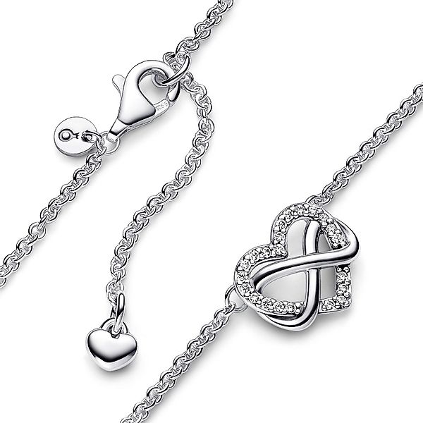 Pandora Kette mit Anhänger Funkelndes Unendlichkeits-Herz günstig online kaufen