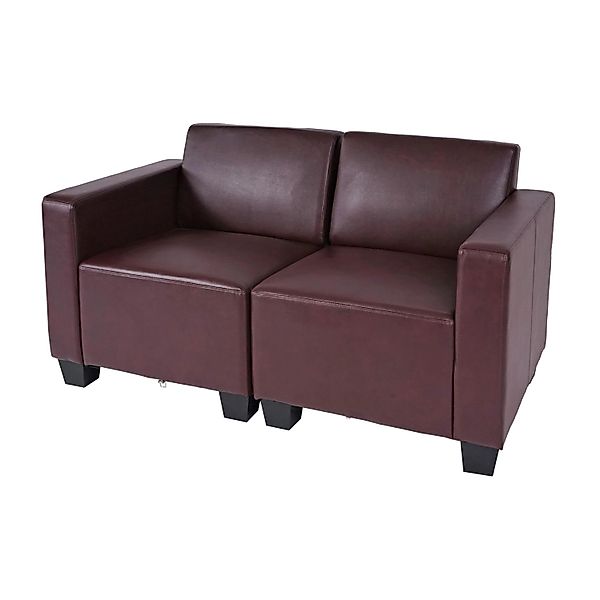 MCW 2-Sitzer Sofa Moncalieri Rot-Braun günstig online kaufen