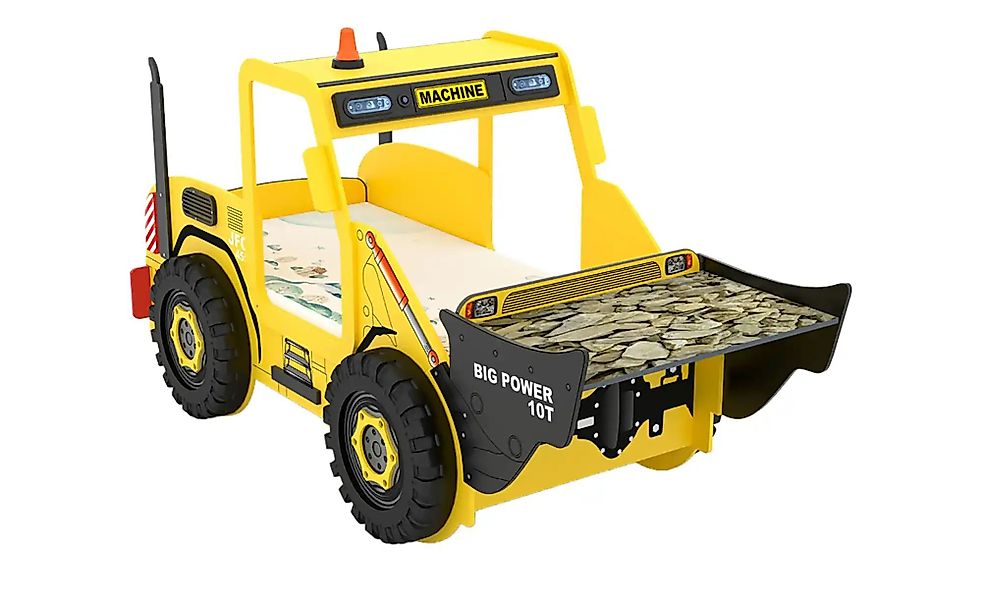 Autobett  Bagger ¦ gelb ¦ Maße (cm): B: 116 H: 150 Betten > Bettgestelle - günstig online kaufen