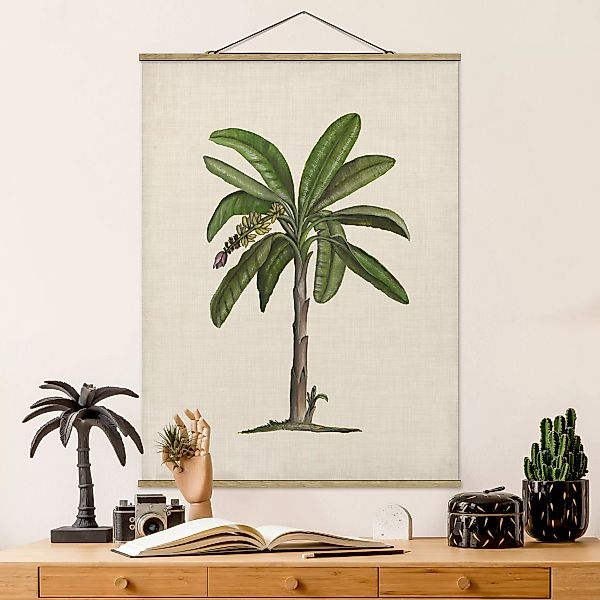 Stoffbild Blumen mit Posterleisten - Hochformat Britische Palmen II günstig online kaufen