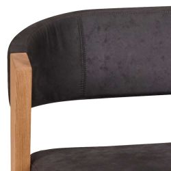 Sitzbank Esszimmer in Anthrazit Microfaser Gestell Wildeiche günstig online kaufen