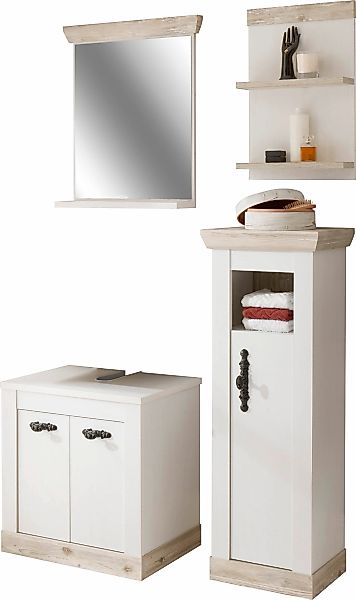 Home affaire Badmöbel-Set "Florenz, Bad im Landhausstil, 4-teiliges Badezim günstig online kaufen