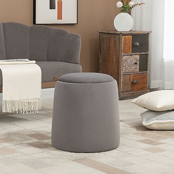 HOMCOM Sitzhocker 2-in-1 Hocker in Samtoptik inklusive Stauraum und abnehmb günstig online kaufen