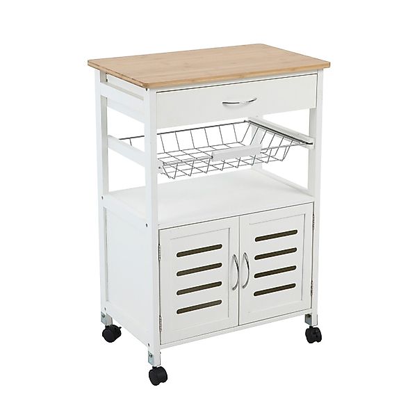 SVITA Küchenwagen MDF/Bambus, (1), Rollwagen, Bambus günstig online kaufen