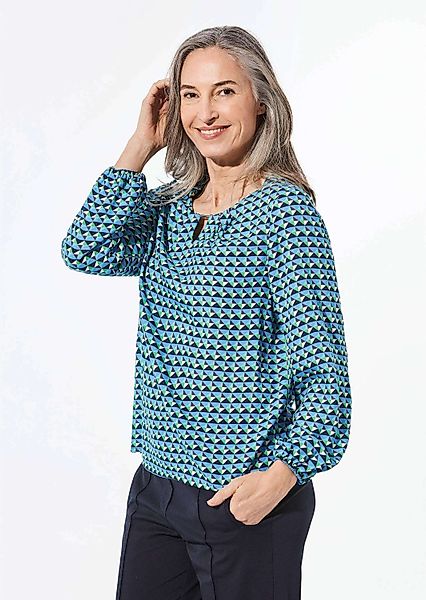 GOLDNER Kurzarmbluse Kurzgröße: Druckbluse aus reiner günstig online kaufen