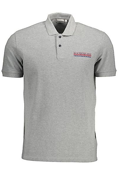 Napapijri Poloshirt Herren Grau Kurzarm-Polohemd mit Druck & Logo - günstig online kaufen