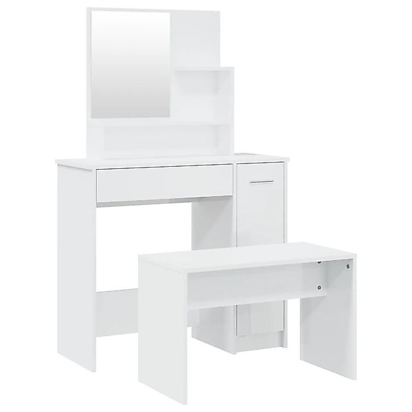 vidaXL Schminktisch Schminktisch-Set Hochglanz-Weiß 86,5x35x136 cm günstig online kaufen