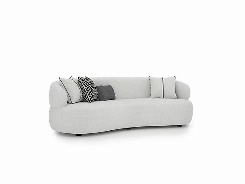 JVmoebel 3-Sitzer Wohnzimmer Weiß Sofa Dreisitzer Textil Polstermöbel Moder günstig online kaufen