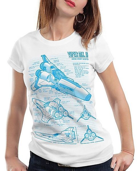 style3 T-Shirt Viper MK2 Blaupause galactica kampfstern battlestar jäger ga günstig online kaufen