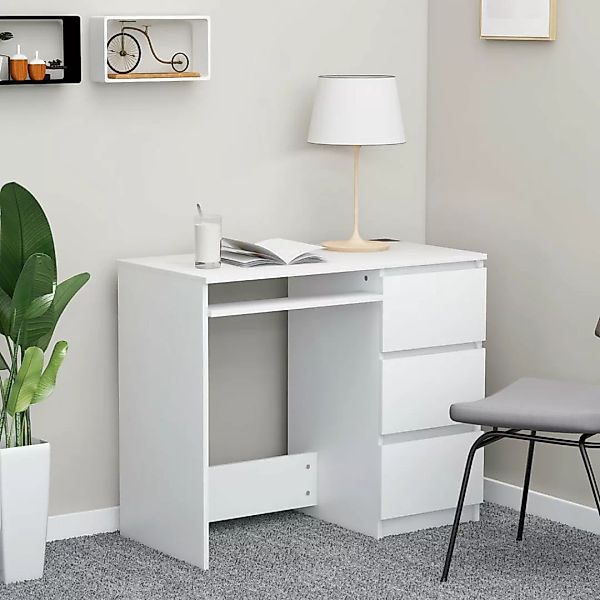 Schreibtisch Weiß 90 X 45 X 76 Cm Spanplatte günstig online kaufen