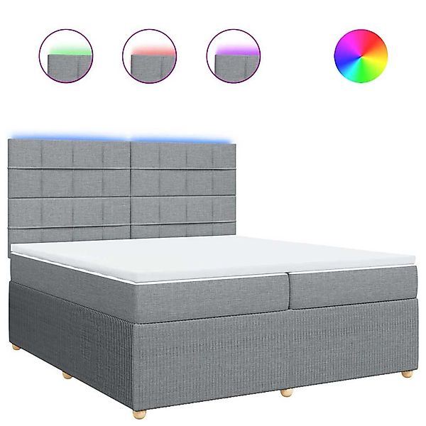 vidaXL Boxspringbett mit Matratze Hellgrau 200x200 cm Stoff 3294463 günstig online kaufen
