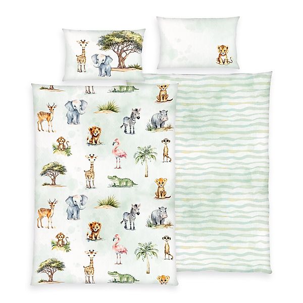 Brilliant Kinderbettwäsche / Safari-Tiere / 135x200cm, günstig online kaufen