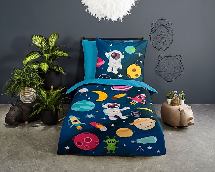 PURE luxury collection Kinderbettwäsche Planets, Microfaser, günstig online kaufen