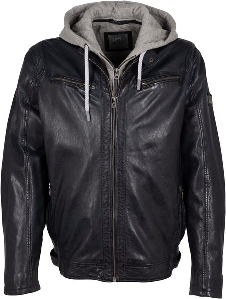 Mauritius Lederjacke "GMBraeden CF" mit kontrastfarbener Kapuzeneinsatz, Re günstig online kaufen