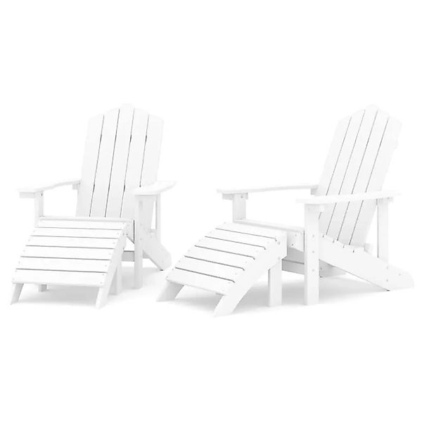 vidaXL Adirondack-Gartenstühle 2 Stk mit Hockern HDPE Weiß 3095696 günstig online kaufen
