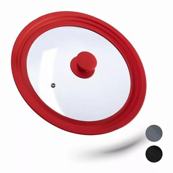 relaxdays Topfdeckel 26-30 cm mit Silikon rot günstig online kaufen