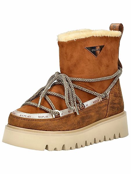 Replay Schnürstiefelette "Replay Stiefelette Lederimitat/Textil" günstig online kaufen