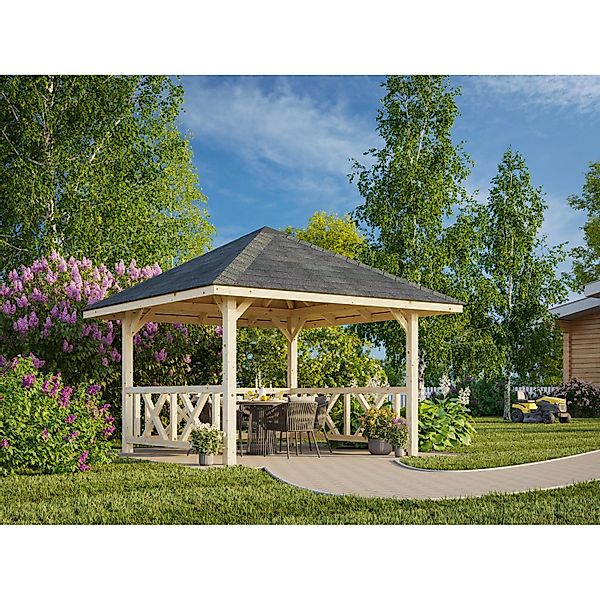 Palmako Pavillon Bianca Set 101 300 x 300 cm Lackiert Weiß FSC® günstig online kaufen