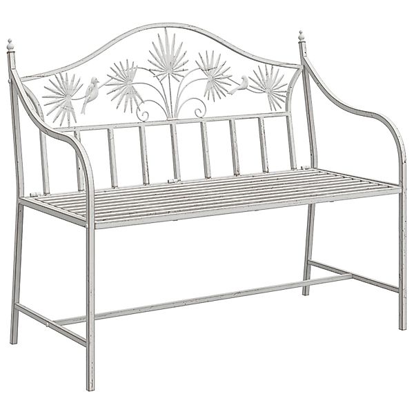 vidaXL Gartenbank Weiß Metall 104 x 52,5 x 89 cm Robust und langlebig 42008 günstig online kaufen