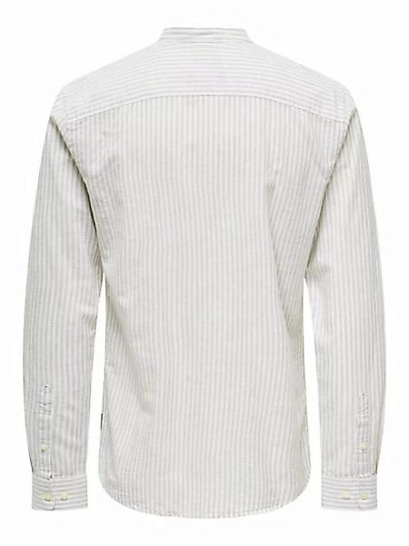 ONLY & SONS Langarmhemd Leichtes Leinen Hemd Langarm Slim Fit 7562 in Beige günstig online kaufen