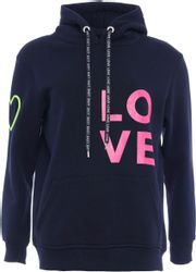 Zwillingsherz Kapuzensweatshirt mit gesticktem Neon Herz am Ärmel und "Love günstig online kaufen