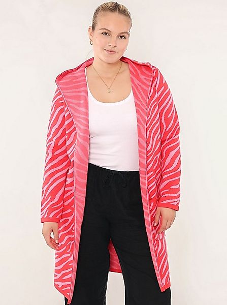 Zwillingsherz Strickjacke "Zebra" Animal-Muster, Kapuze, Langarm, Kontrast- günstig online kaufen