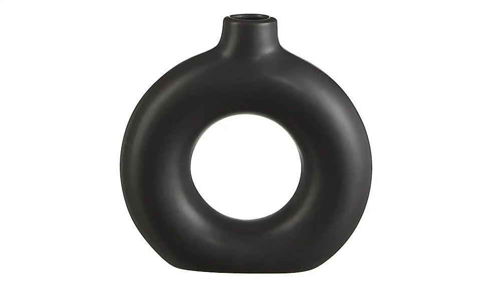 HOME STORY Vase   ¦ schwarz ¦ Porzellan ¦ Maße (cm): B: 15,5 H: 16 T: 4.5 A günstig online kaufen