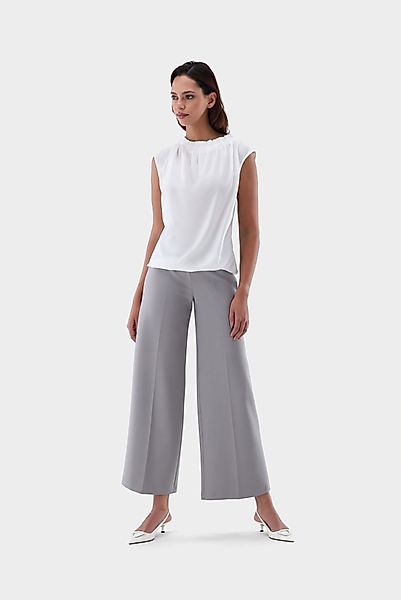 Bluse ärmellos aus Seide mit Falten günstig online kaufen