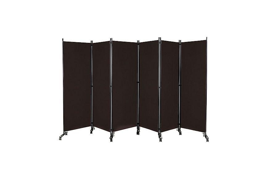 COSTWAY Paravent, 6 tlg. Raumteiler, auf Rollen, klappbar, 334,5 x 172 cm günstig online kaufen
