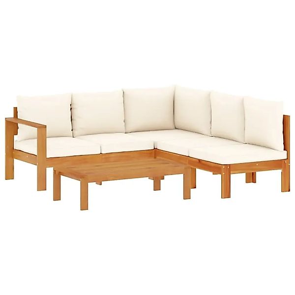 vidaXL 4-Tlg Garten-Sofagarnitur mit Kissen Massivholz Akazie 3214857 günstig online kaufen