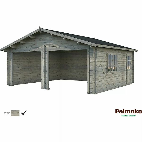 Palmako Holzgarage Roger ohne Tor Grau tauchgrundiert 575 cm x 510 cm günstig online kaufen