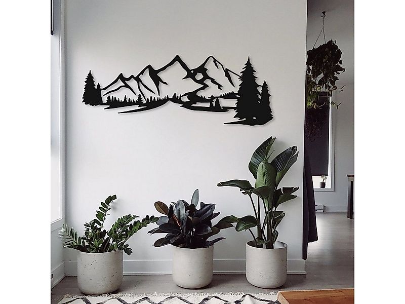 WoodFriends Wandbild aus Holz Berge Holzschild zum Aufkleben Berglandschaft günstig online kaufen