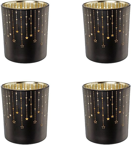 Creativ deco Teelichthalter Weihnachtsdeko (4 St), mit goldfarbener Innense günstig online kaufen