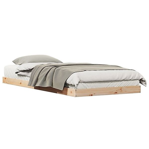 vidaXL Bett Bodenbett Weiß 100x220 cm Massivholz Kiefer (1-tlg) günstig online kaufen