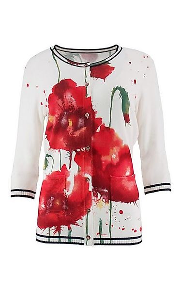 Passioni Cardigan Sommer-Twinset mit Mohn Blumen-Print günstig online kaufen