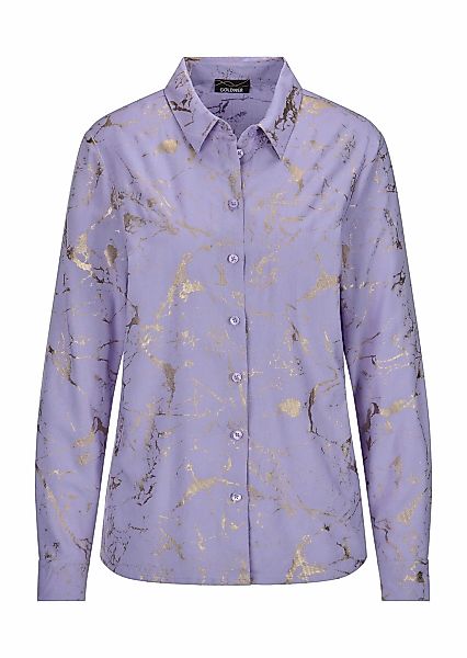 GOLDNER Hemdbluse "Kurzgröße Hemdbluse mit Metallic Print" günstig online kaufen