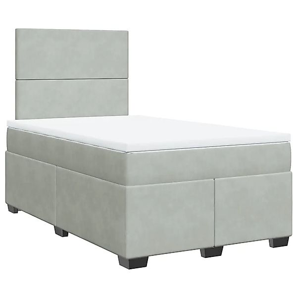 vidaXL Boxspringbett mit Matratze Hellgrau 120x190 cm Samt 3293152 günstig online kaufen
