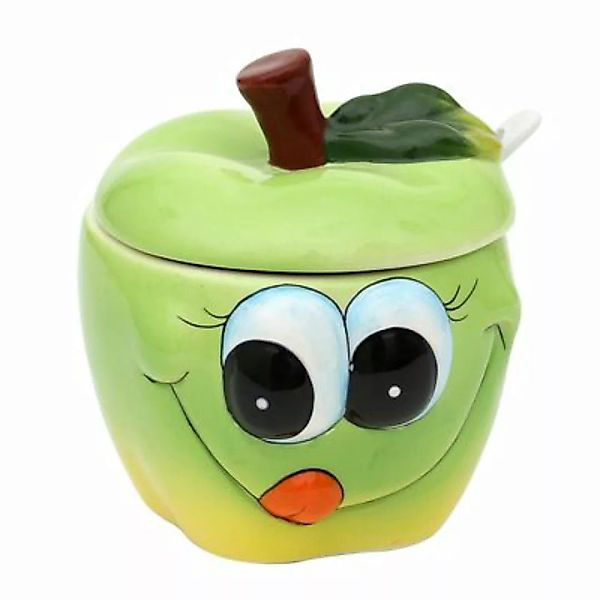 Neuetischkultur Keramik Zuckerdose mit Löffel Früchte grün günstig online kaufen