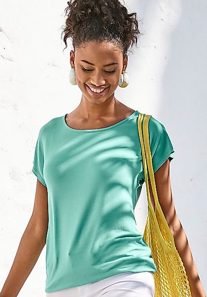 Vivance Kurzarmshirt "mit Häkelspitze am Rücken", (2er-Pack), aus weichem V günstig online kaufen