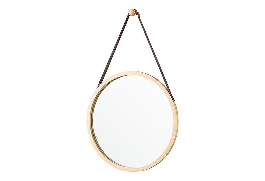 en.casa Wandspiegel, »Bykle« Hängespiegel Bambus rund 38 cm Natur günstig online kaufen