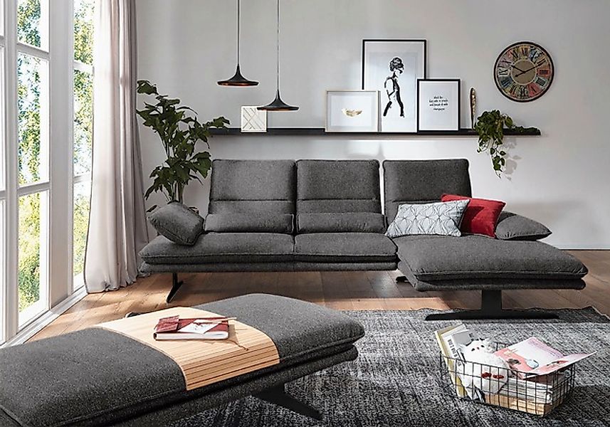 W.SCHILLIG Ecksofa »broadway, Designsofa mit tollem Sitzkomfort«, Sitztiefe günstig online kaufen