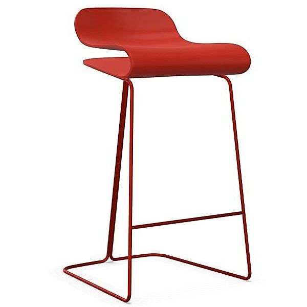 Kristalia BCN Barhocker mit Kufengestell korallenrot - Höhe 66 cm günstig online kaufen