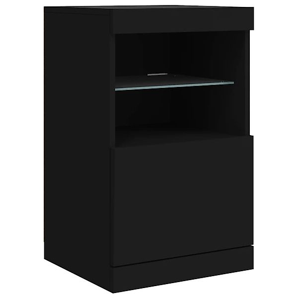 vidaXL Sideboard Sideboard mit LED-Leuchten Schwarz günstig online kaufen