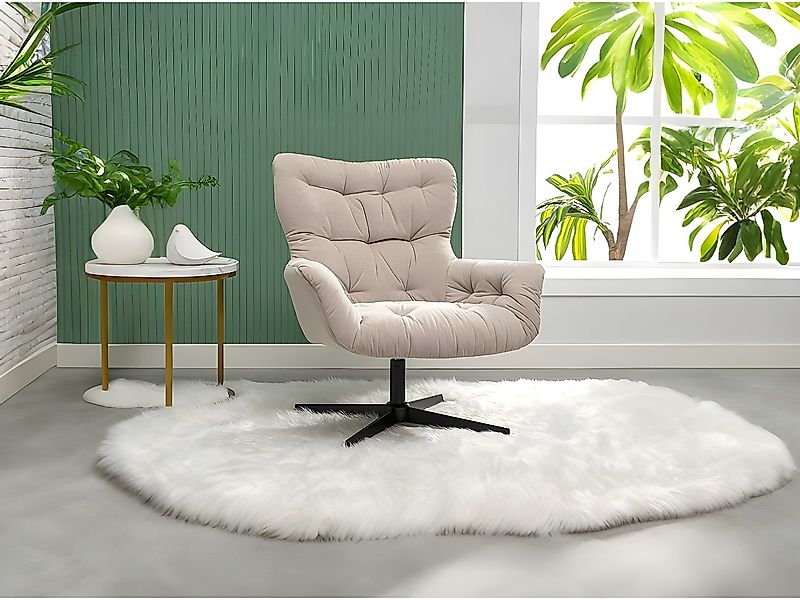 Drehsessel - Stoff - Beige - OPHELIE günstig online kaufen