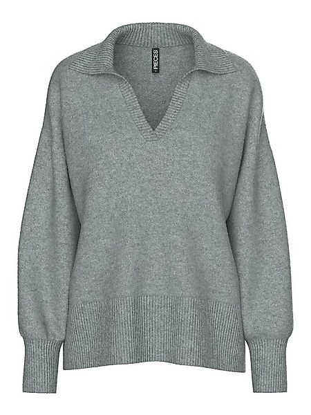 pieces V-Ausschnitt-Pullover PCMALOU LS POLO KNIT NOOS BC günstig online kaufen