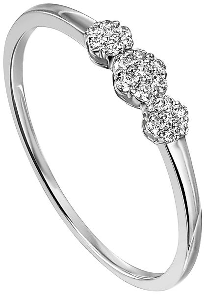 JOBO Fingerring "Ring mit 21 Diamanten", 585 Weißgold günstig online kaufen