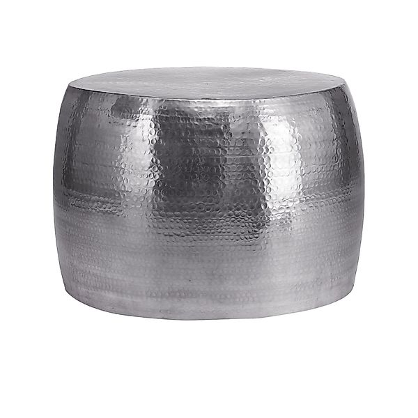 Womo-Design Couchtisch Rund 59x41cm Silber Zylinder Hammerschlag Optik günstig online kaufen