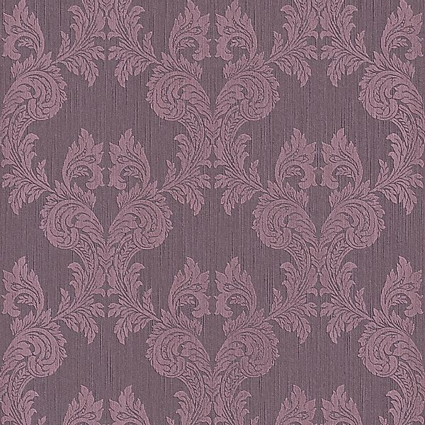 PROFHOME 956305-GU Textiloptik Tapete Barock Matt Violett 0,53 m x 10,05 m günstig online kaufen